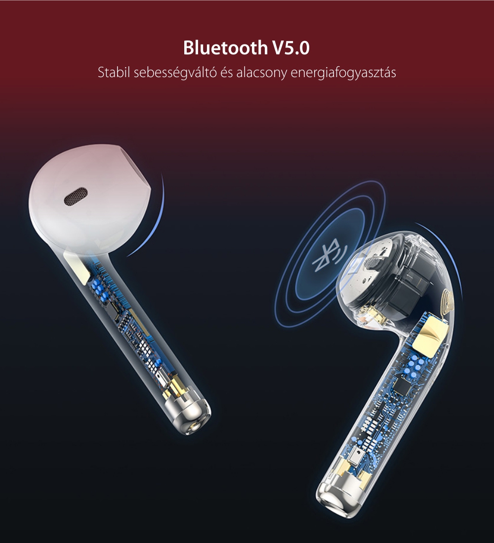 Fülhallgató Encok W04 Pro Baseus, Vezeték nélküli, Bluetooth 5.0, 400 mAh akkumulátor, Rózsaszín