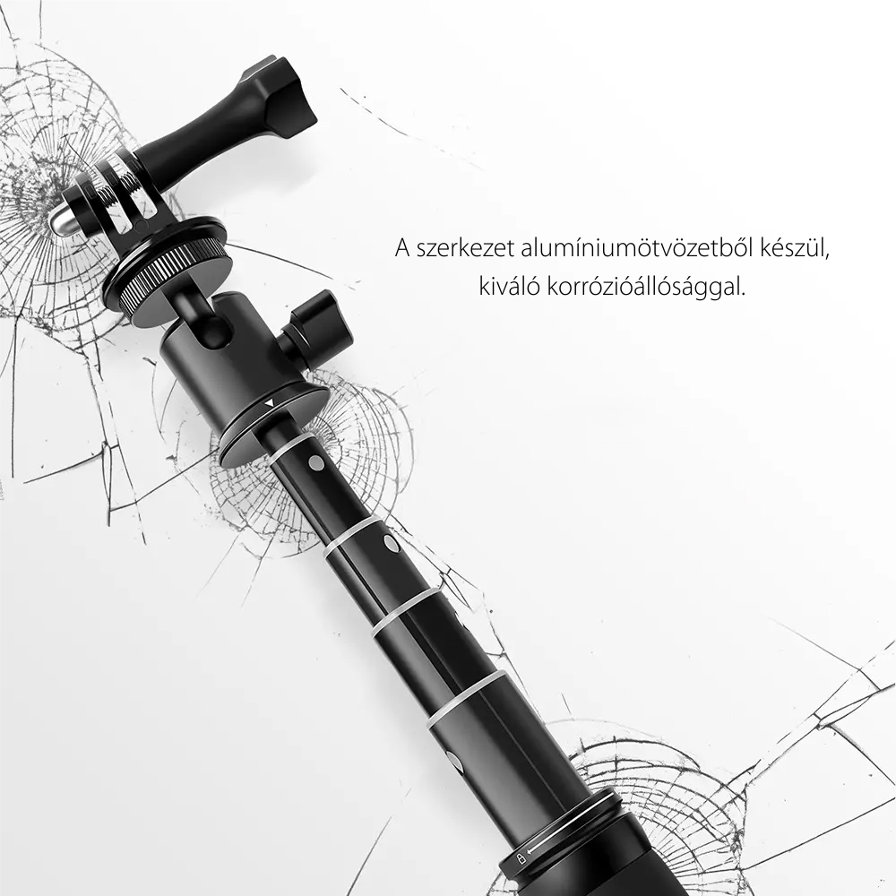 Szelfibot BlitzWolf BW-BS0, Fekete, Sport kamerákhoz, Hosszabbítható, Csipesz