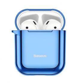 Apple AirPods 1/2 védőtok, Baseus Shining Hook, Kék, Fém karabélyt tartalmaz