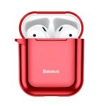 Apple AirPods 1/2 védőtok, Baseus Shining Hook, Piros, Fém karabélyt tartalmaz