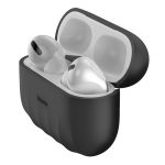 Apple AirPods Pro Védőtok, Héj minta, Szilikon, Fekete