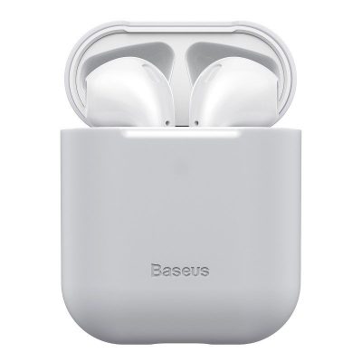 Apple AirPods 1/2 védőtok, Baseus, Szuper vékony, Szilikon, Szürke