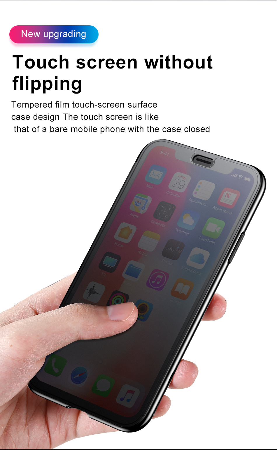Apple Iphone XR, Baseus Érinthető Védőtok, 6,1″, Fekete