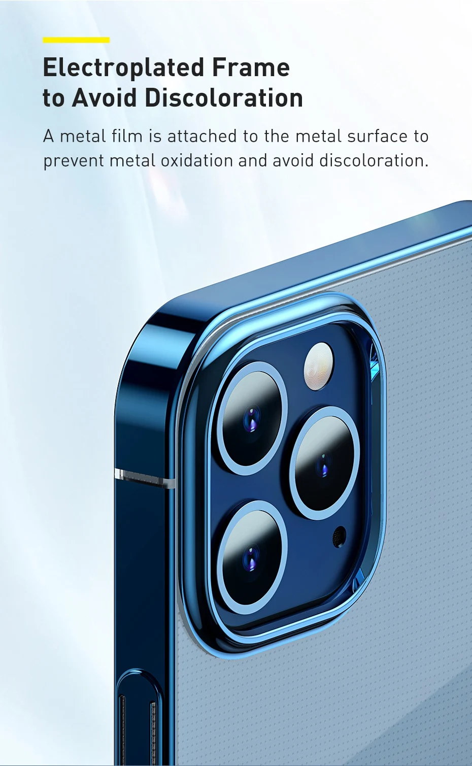 Baseus Védőtok Apple iPhone 12/12 Pro, Csillogó Alap, 6,1″, Kék/ Átlátszó