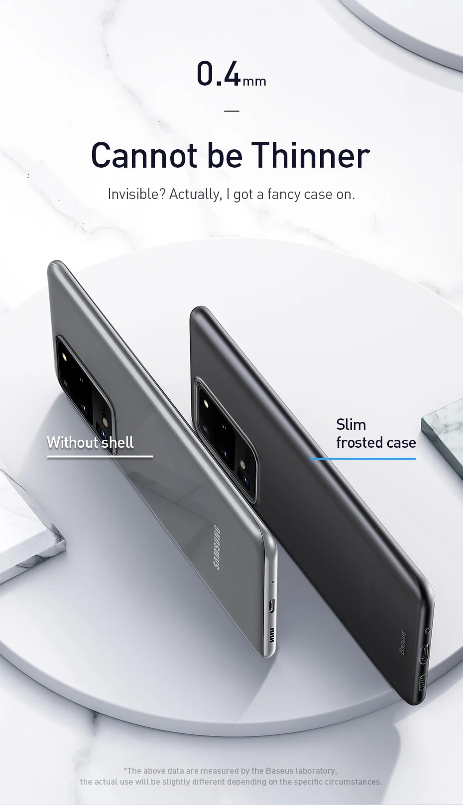 Samsung Galaxy S20 Ultra 5G Védőtok, Baseus Wing Case, Vastagsága 0,4 mm, Fehér