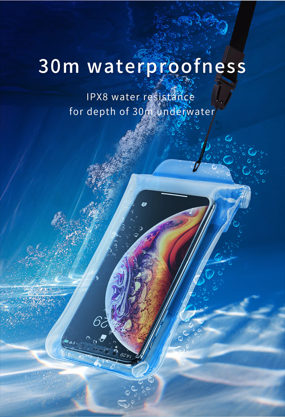 Univerzális Vízálló Tok, Baseus Safe Airbag, 7″, Rózsaszín