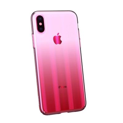 Apple iPhone X / XS Védőtok, Aurora Baseus, Átlátszó – Rózsaszín