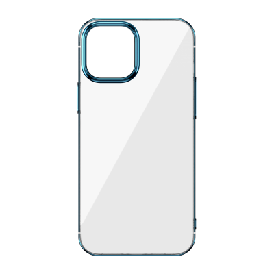 Baseus Védőtok Apple iPhone 12 Pro Max, Csillogó Alap, 6,7″, Átlátszó / Kék