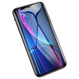 Képernyővédő Üvegfólia, Apple iPhone XR, fekete keret, 0,2 mm