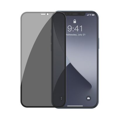 2 Db Üvegfólia Csomag iPhone 12 Mini, Privacy Glass, Füstös árnyalat, Vastagság 0,3 mm