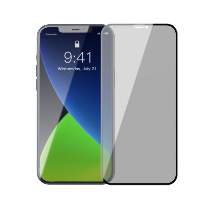 2 Db Üvegfólia Csomag iPhone 12 Pro Max, Privacy Glass, Füstös arnyalat, 6,7″ méretű készülékekhez