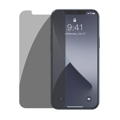 2 Db Üvegfólia Csomag iPhone 12/12 Pro Készülékhez, Füstös árnyalat, Privacy Glass, 6,1″