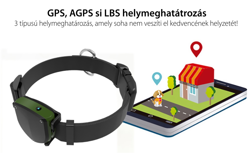 GPS nyomkövető állatoknak Motto TD-05D GPS Helymeghatározó funkcióval, Biztonsági kerület, LED jelző,  Útvonalelőzmények