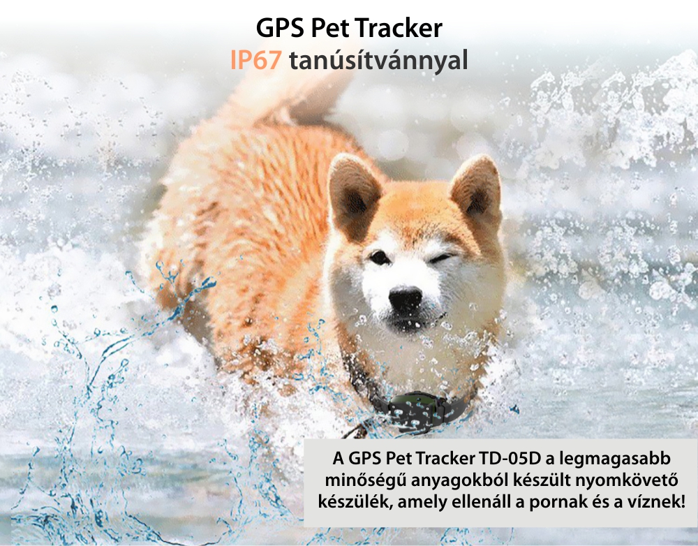 GPS nyomkövető állatoknak Motto TD-05D GPS Helymeghatározó funkcióval, Biztonsági kerület, LED jelző,  Útvonalelőzmények