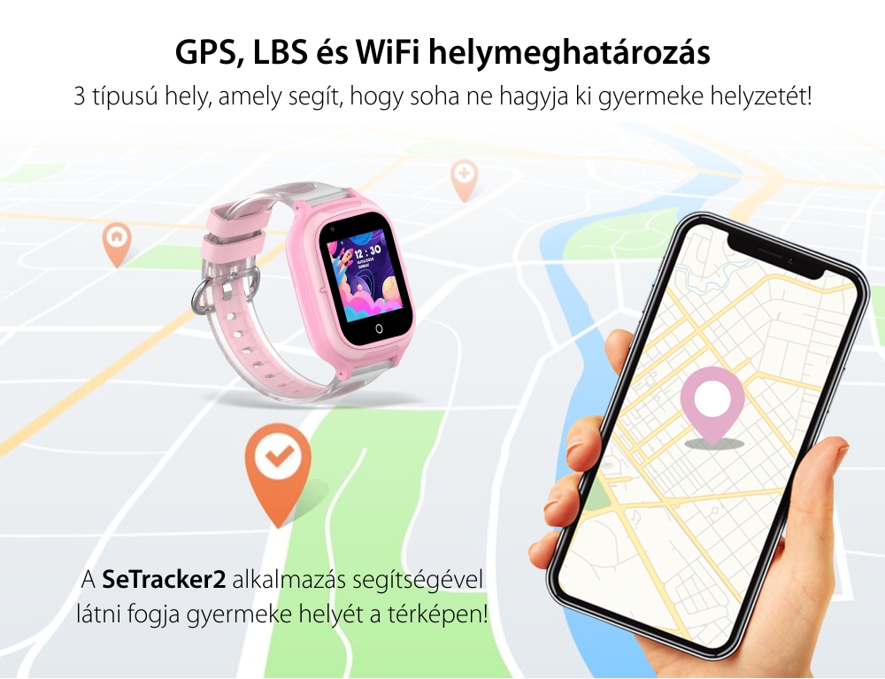 Okosóra gyerekeknek Wonlex KT23, Nano SIM, 4G, Lépésszámláló, GPS helymeghatározás, Mikrofon, Monitorozás és SOS, Hang és szöveges üzenetek, Videohívás, Kék