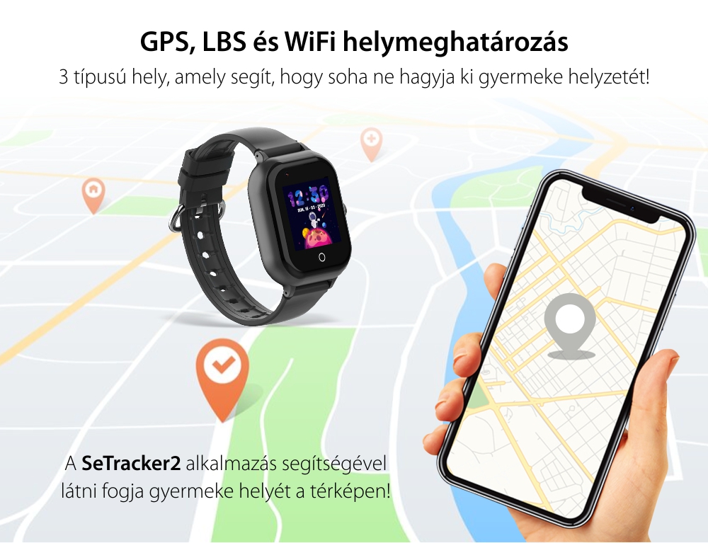 Okosóra gyerekeknek Wonlex KT24, Nano SIM, 4G, Lépésszámláló, GPS helymeghatározás, Kamera, Névjegyek, SOS hívás, Videohívás, Rózsaszín