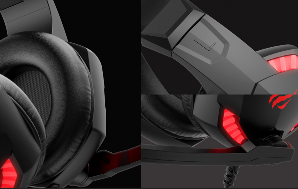 Gamer Fejhallgató Havit H2032d, Környezeti fény, Mikrofon, USB csatlakozás, 40 mm Hangszóró, 2 m kábel