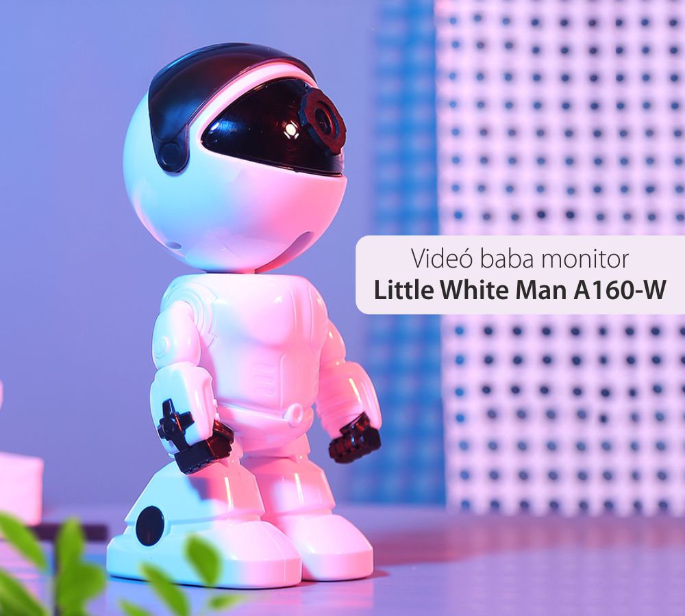 Bébiőr Little White Man A160-W, Kétirányú kommunikáció, Alkalmazásfigyelés, Intelligens zoom, Mikrofon, Éjszakai nézet