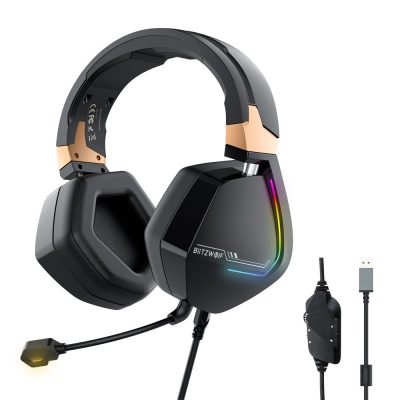 Gamer Fejhallgató BlitzWolf BW-GH2, USB csatlakozás, 7.1 Hang, RGB LED Világítás, 50 mm diver