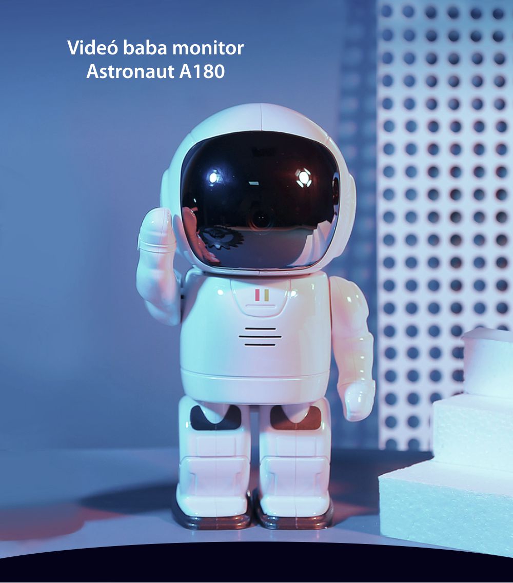 Promóciós Csomag Bébiőr Astronaut A180 + Digitális Hőmérő HT-668, Kétirányú kommunikáció, Audio/video megfigyelés, Éjszakai látás