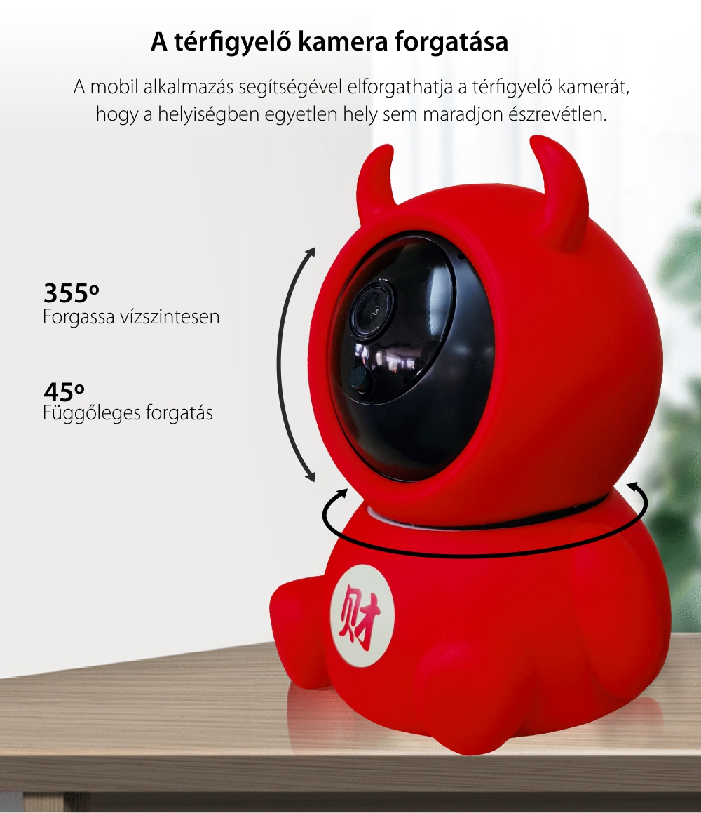 Bébiőr Little Devil A199, Megosztás, Cloud tárolás, Kétirányú kommunikáció, 360 ° forgatás, Éjszakai nézet, MicroSD foglalat