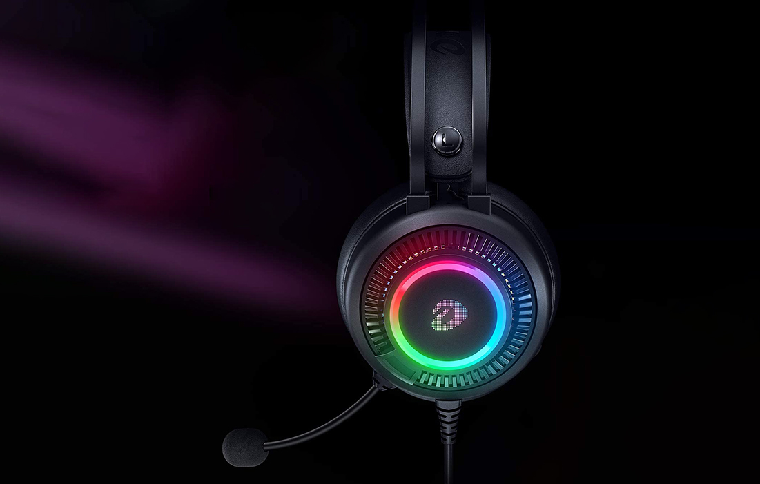 Gamer Fejhallgató Dareu EH416S, Mikrofon, RGB világítás, 3.5mm TRRS és USB csatlakozás