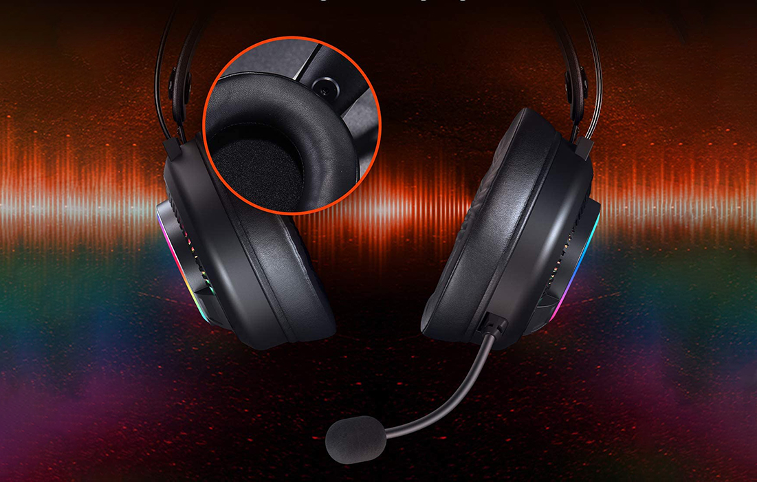 Gamer Fejhallgató Dareu EH416S, Mikrofon, RGB világítás, 3.5mm TRRS és USB csatlakozás