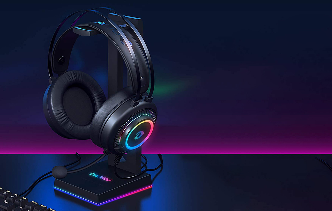 Gamer Fejhallgató Dareu EH416S, Mikrofon, RGB világítás, 3.5mm TRRS és USB csatlakozás
