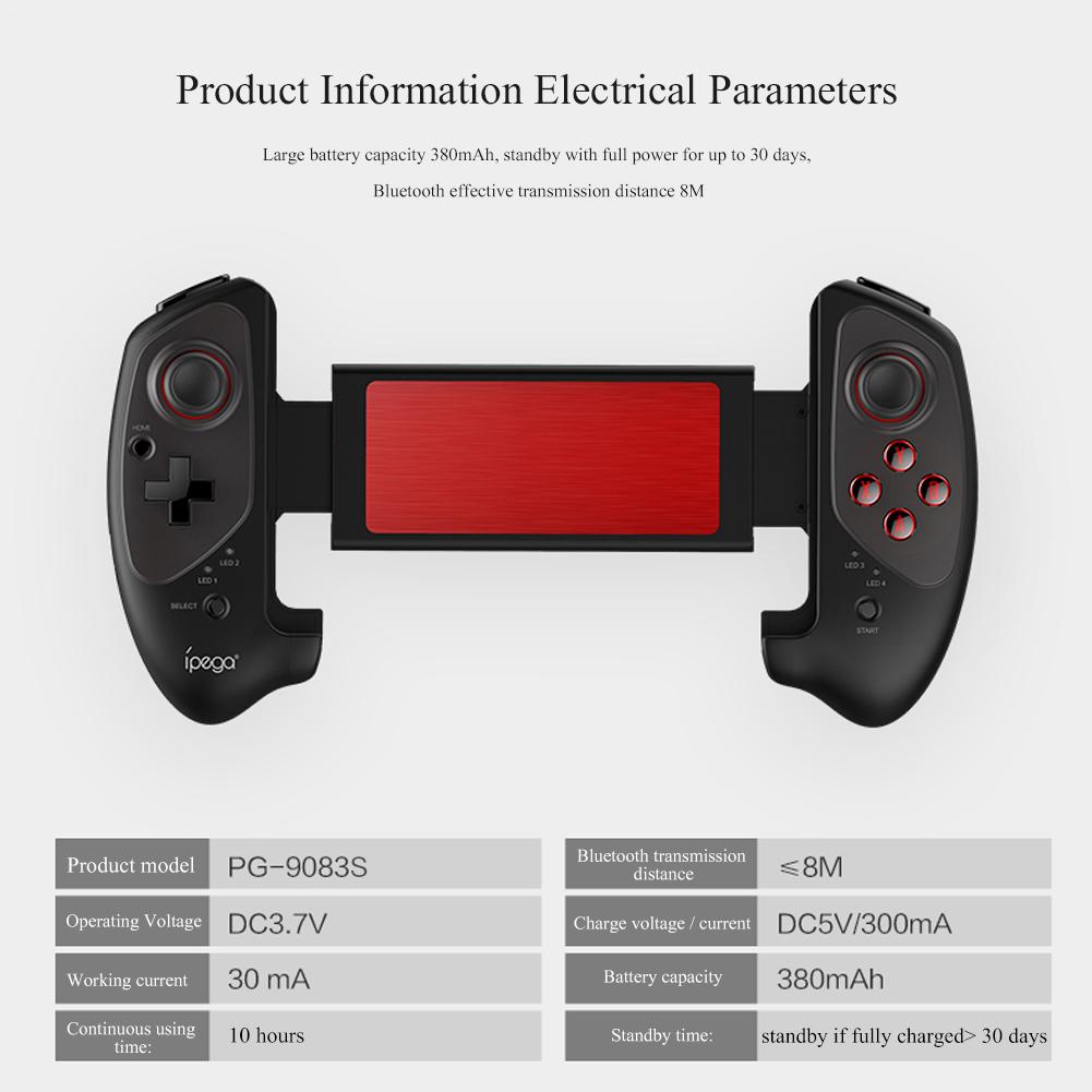 Gamepad Ipega PG-9083S Bluetooth, Vezeték nélküli, Teleszkóp, Praktikus Stretch Joystick Pad iOS / Android / WIN rendszerhez