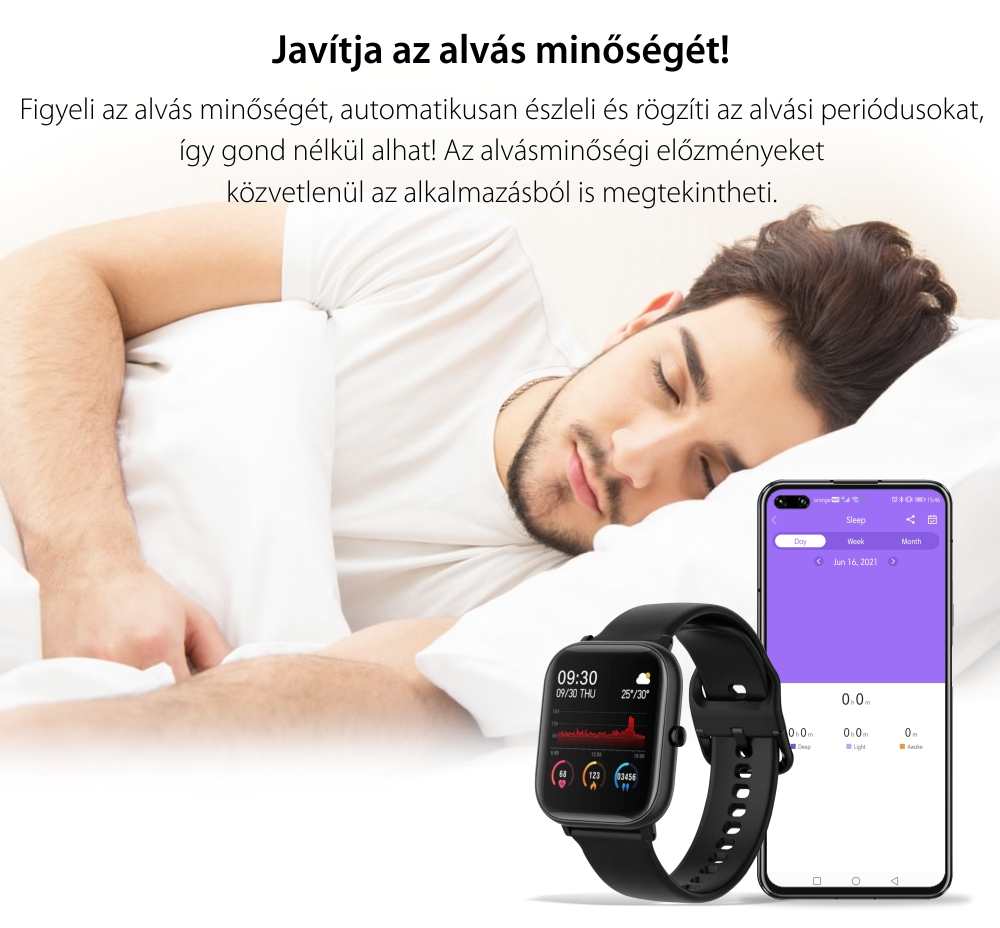 Okosóra P8 SE, Pulzusmérő, Sportmódok, Lépésszámláló, Értesítések, Stopper, Zseblámpa
