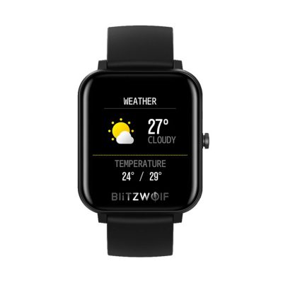 Okosóra BlitzWolf BW-GTC, Egészségügyi monitor, 8 sportmód, Lépésszámláló, Értesítések, Stopper, Riasztás, Fekete