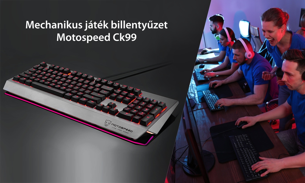 Motospeed CK99 Gaming Billentyűzet, USB csatlakozás, Kábelhossz 1,6 m, LED világítás