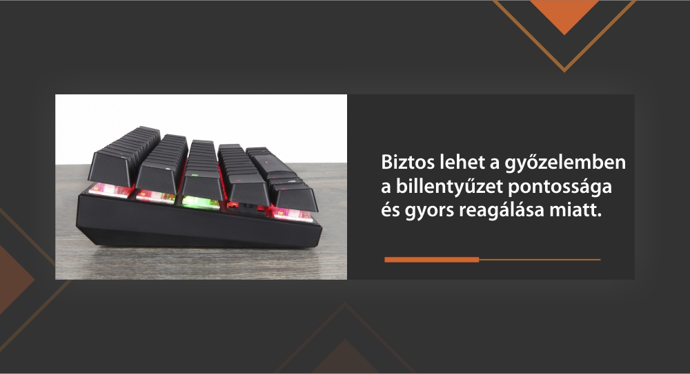 Motospeed CK62 Gamer Billentyűzet, Mechanikus, Bluetooth / USB csatlakozás, 1300 mAh akkumulátor, RGB megvilágítás