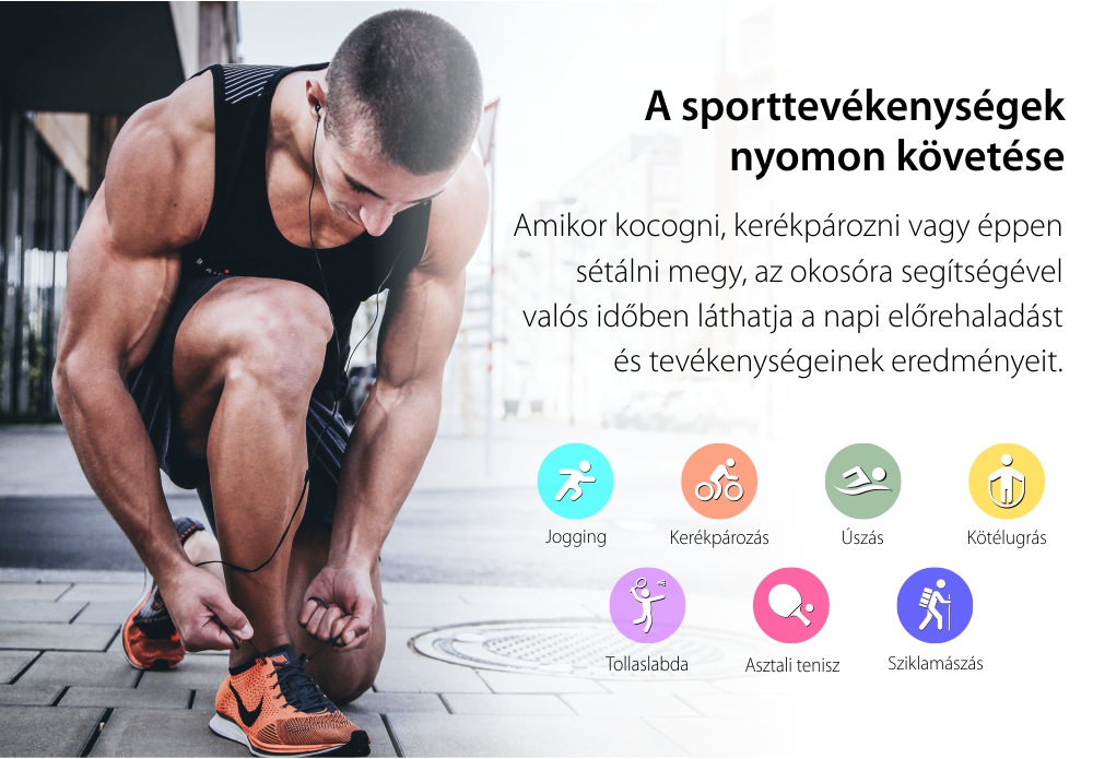 Okosóra Colmi P9 Sport módok, Egészségfigyelő, Időjárás, Stopper, Riasztás, Számológép, Fekete