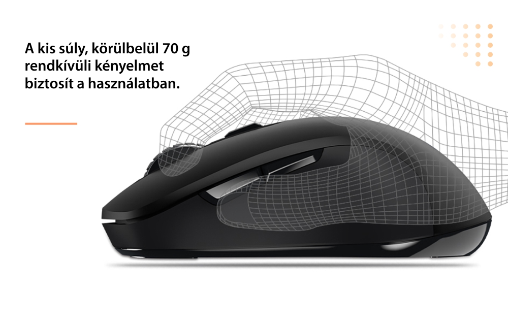 Dareu LM115G Gaming Egér, Vezeték nélküli kapcsolat, 6 gomb, Érzékenység 800 – 1600 DPI