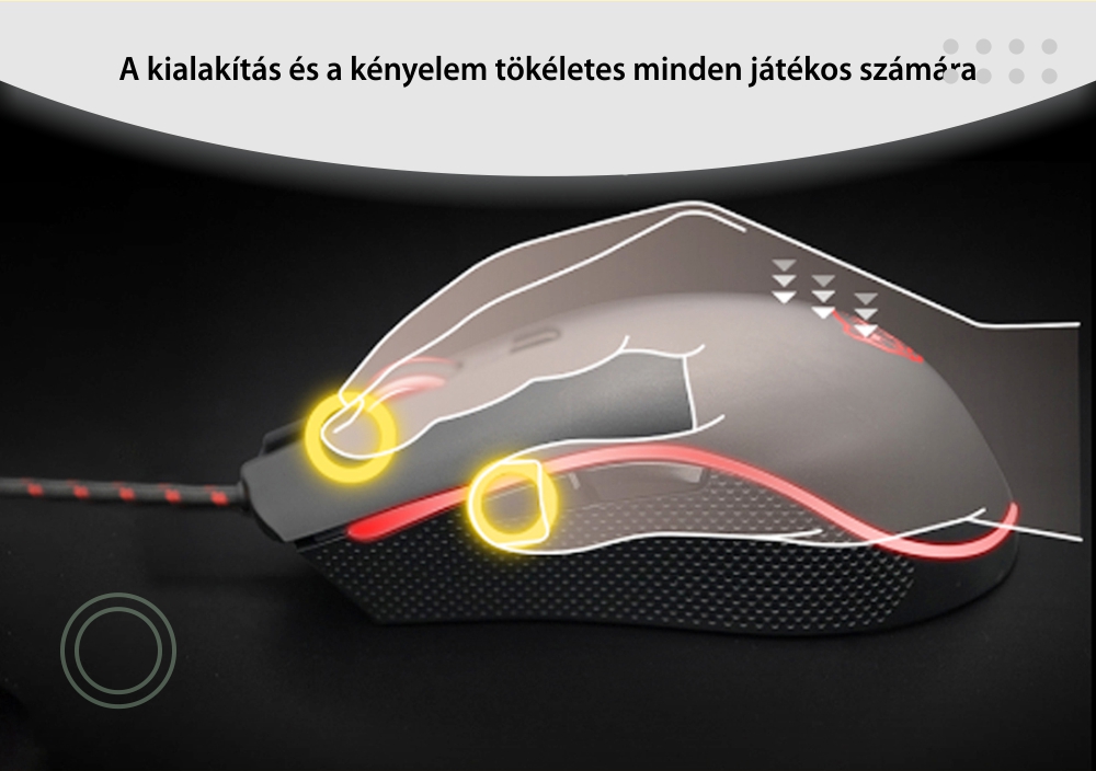 Motospeed V40 Gaming Egér, 4000 DPI érzékenység, USB csatlakozás, LED világítás