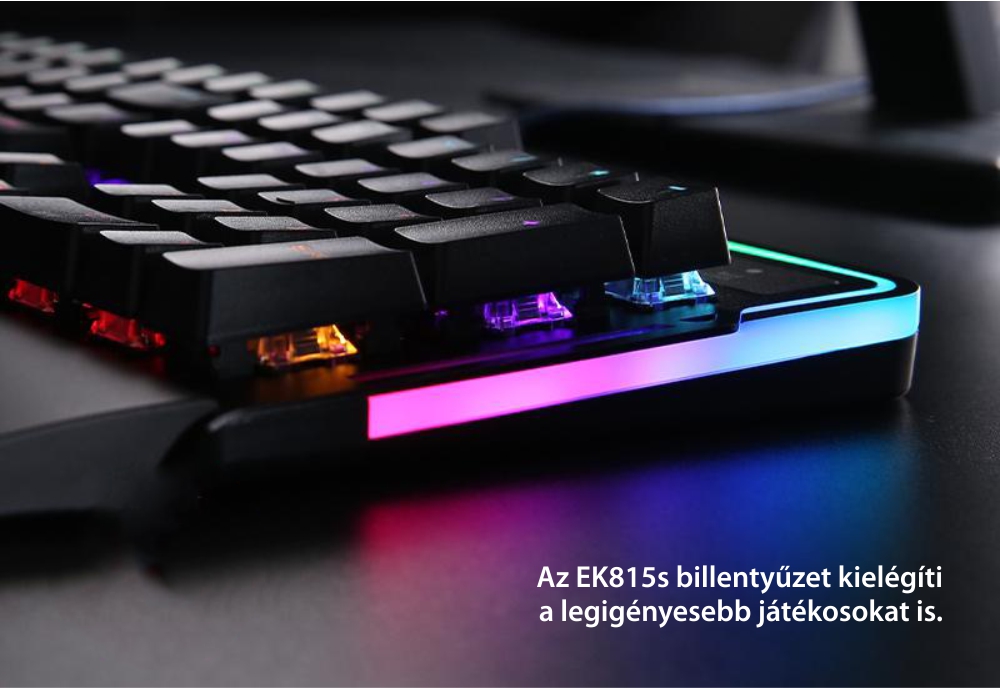 Dareu EK815s Gaming Billentyűzet, Mechanikus, USB -csatlakozás, RGB megvilágítás, Ergonomikus, Levehető állvány