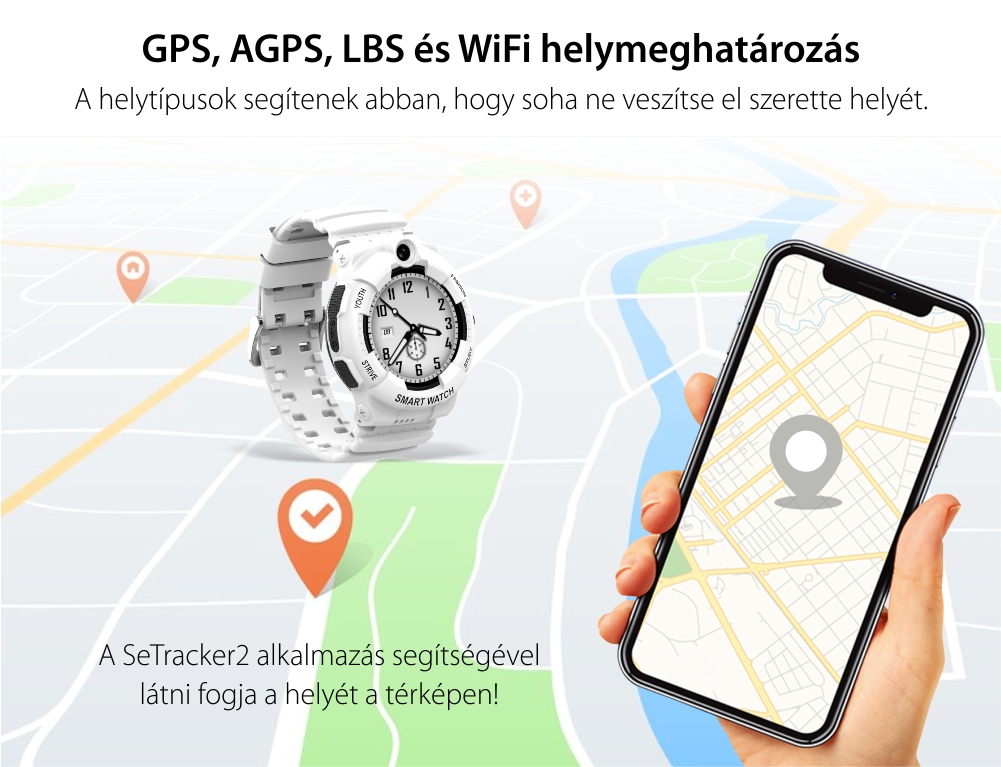 Okosóra gyerekeknek Wonlex KT25, Üzenetértesítések, Lépésszámláló, Kalória, Távolság, Kétirányú kommunikáció, Telefon funkció, Helymeghatározás, Videohívás, Fehér