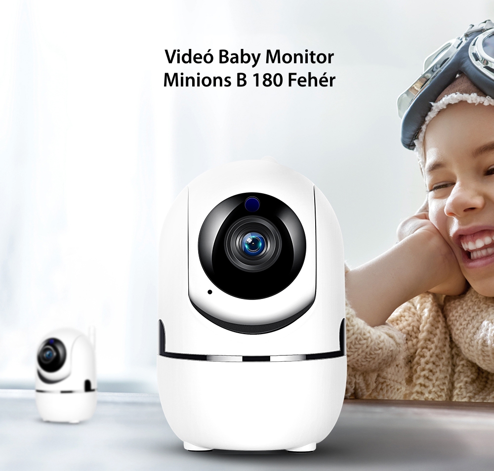 Video Bébimonitor B180, Kétirányú kommunikáció, Mikrofon, IR éjszakai nézet, Forgatható kamera, SD kártyahely