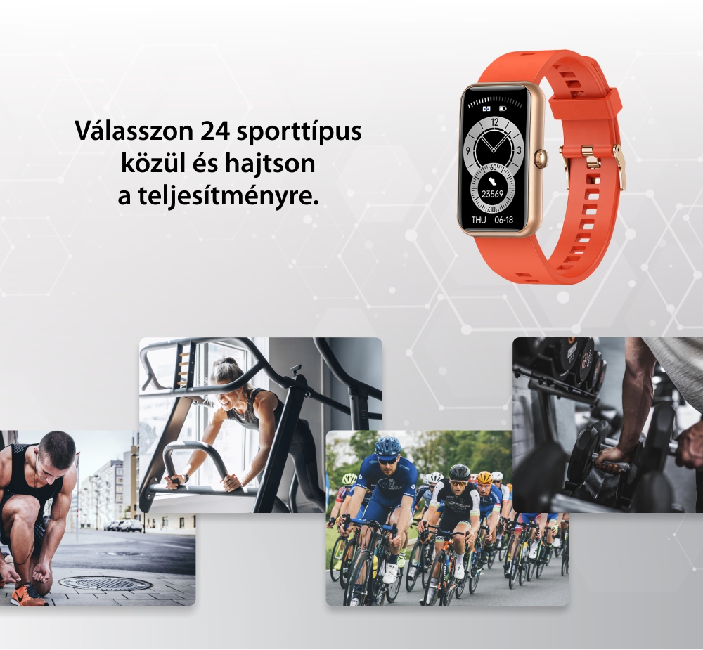 Okosóra Twinkler TKY-X38 Egészség- és Fitneszfunkciókkal, Sportmódokkal, Alvásfigyeléssel, Stopperrel, Ülés emlékeztetővel, Riasztással, Piros