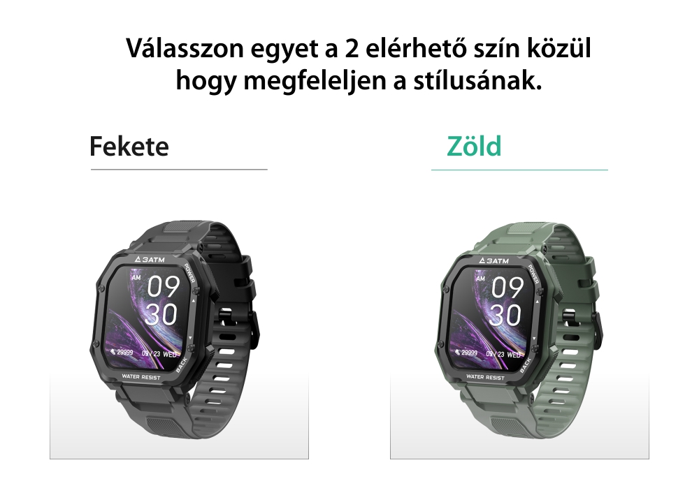 Okosóra XK Fitness C16, Alvásfigyelő funkcióval, Pulzusszám, Vérnyomás, Lépésszámláló, Értesítésekm, Zöld