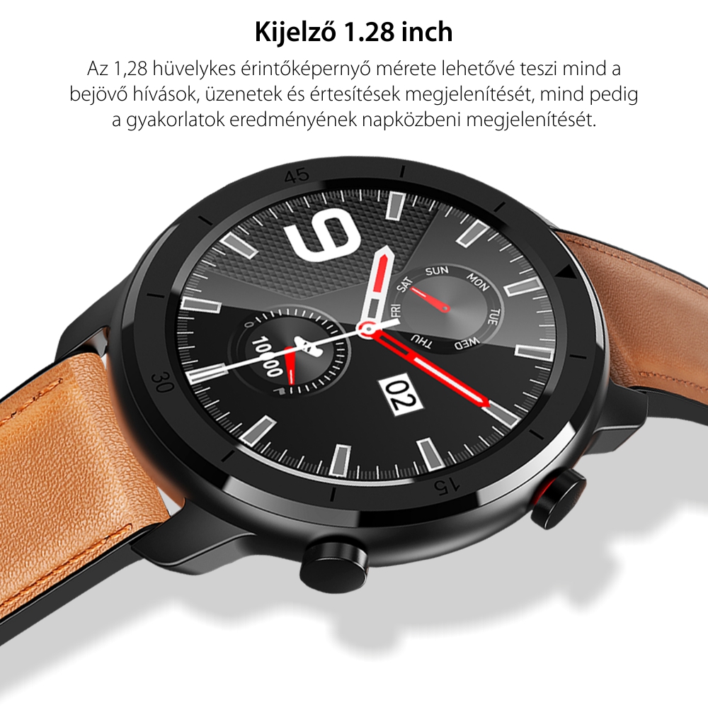 Okosóra XK Fitness M97 1,28″ kijelzővel, Egészségügyi funkciók, Edzés, Szilikon, Fekete-Ezüst