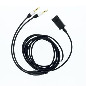 Adapterkábel Tellur Quick Disconect 2xJack 3.5mm, 2.2m, Fekete