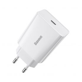 Baseus Speed Mini univerzális töltő, USB-C, Gyorstöltés, Teljesítmény 20 W, Fehér