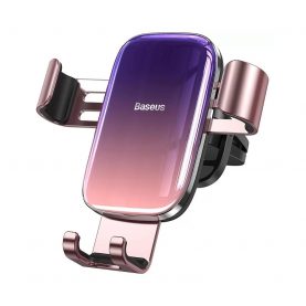 Baseus Gravity Univerzális autós mobil telefon tartó, Alumínium, Szellőzőrács rögzítés, Rózsaszín