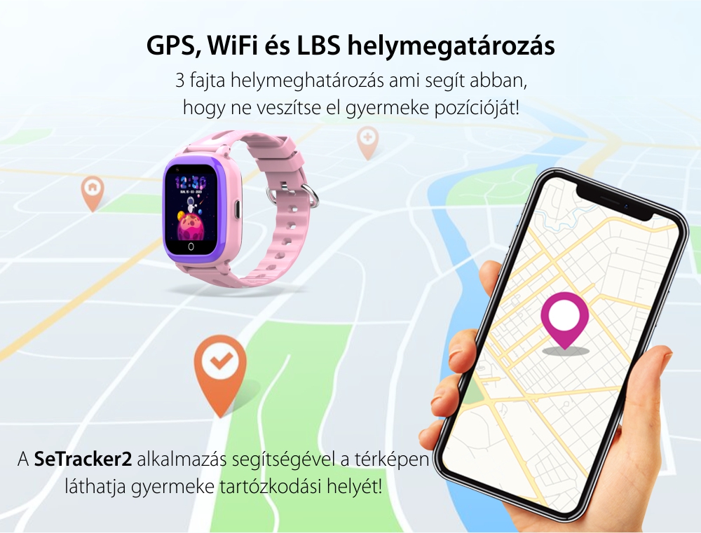 Okosóra gyerekeknek Wonlex KT10S Telefon funkció, Előzmények, Kamera, Lépésszámláló, Riasztás, Videohívás, Kék