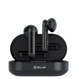 Bluetooth fülhallgató Flip True Vezeték nélküli fülbe helyezhető, Töltőtok, 25 mAh, Fekete
