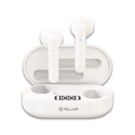 Bluetooth fülhallgató Flip True Vezeték nélküli fülbe helyezhető, Töltőtok, 25 mAh, Fehér