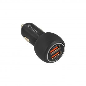 Autós töltő Tellur FCC8, Dual USB, 6A 36W, QC 3, DC 12-24V, 36W, Fekete