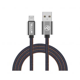 Adat- és töltőkábel Tellur Micro-USB Denim, 1 m, 480 Mbps Adatátviteli sebesség, Kék